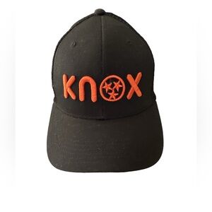 Legacy Black Knox Tri Star Orange Stitching SnapBack Truckers Hat/Cap.